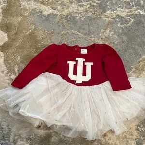 Indiana University (IU) Football Baby Girl Bodysuit with attached Tutu 0-3